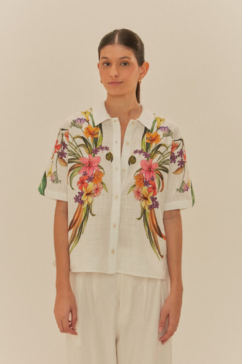 CAMISA LENCO PASSARO EM FLOR