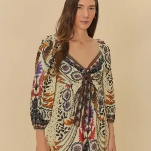 Vestido Curto Estampado Tapete De Arara