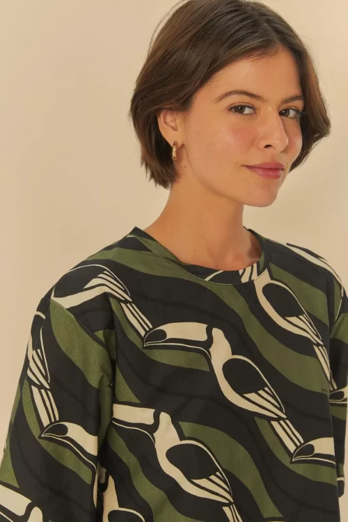 T-Shirt Cropped Estampado Tucano Gráfico - Image 2