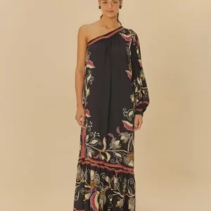 Vestido Ombro Só Estampado Lenço Lia