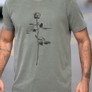 T Shirt Stone Rose - verde leaf