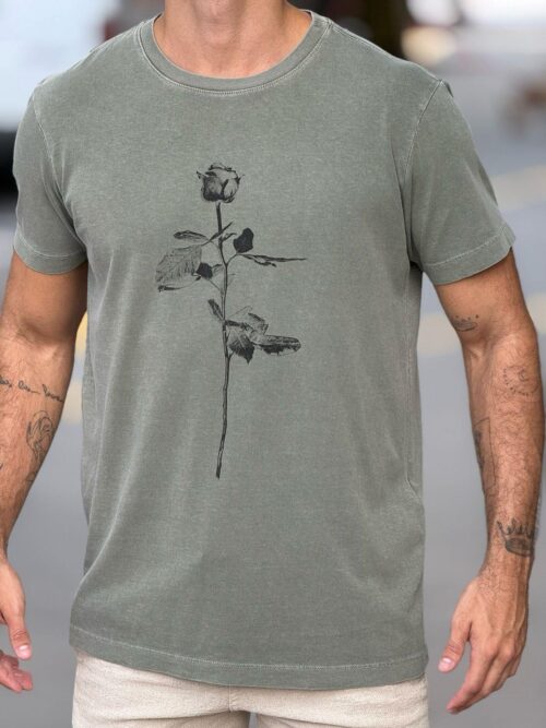 T Shirt Stone Rose - verde leaf