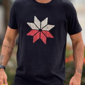 T Shirt Vintage Snow Bicolor - preto