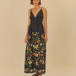 Vestido Longo Estampado Vestida De Flor