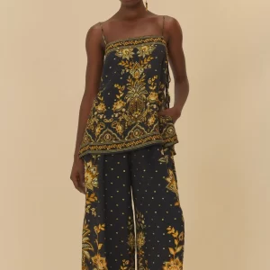 Calça Pantalona Estampada Flora Abacaxi