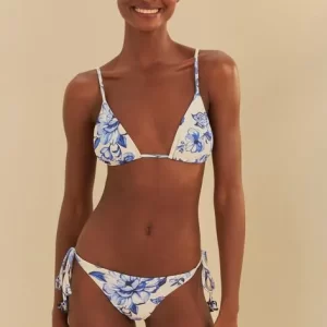 Biquíni Lacinho Estampado Chita Porcelana