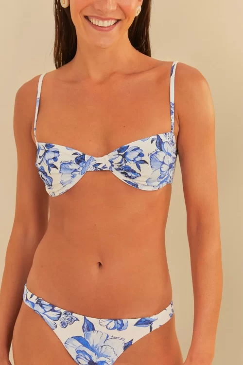 Biquíni Meia Taça Estampado Chita Porcelana - Image 3
