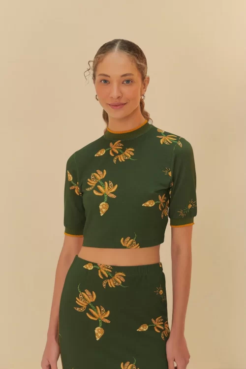 Blusa Retilínea Estampada Brilho De Banana