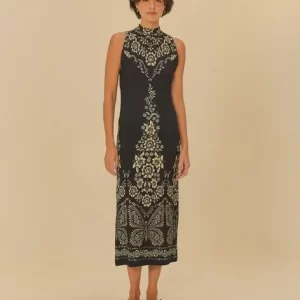 Vestido Midi Estampado Borbolina