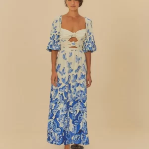 Vestido Estampado Voo De Porcelana