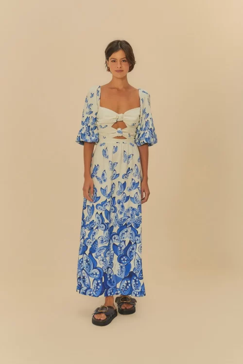 Vestido Estampado Voo De Porcelana