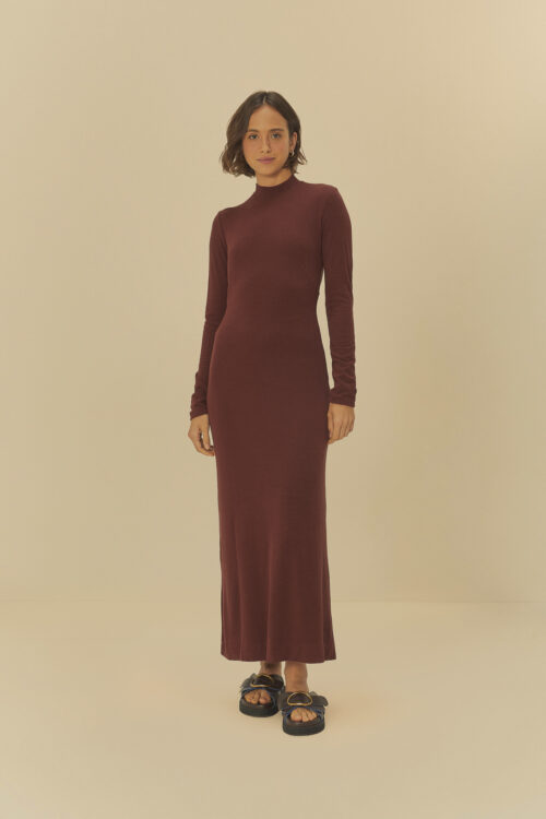 Vestido Golinha Decote Costas Crepe