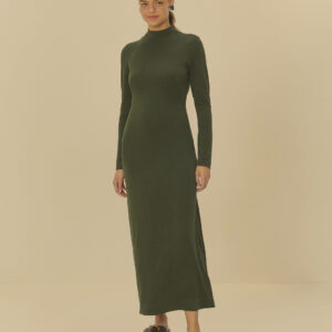 Vestido Golinha Decote Costas Crepe