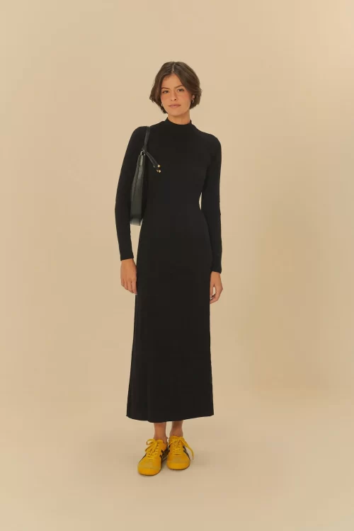 Vestido Golinha Decote Costas Crepe