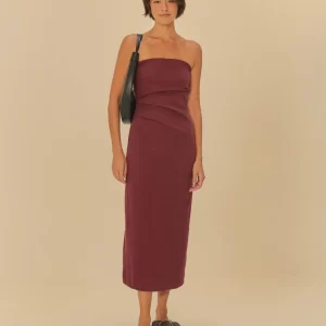 Vestido Sem Alça Pregas