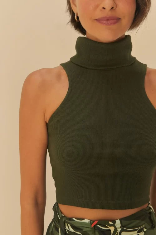 Regata Cropped Gola Bella - verde - Image 3
