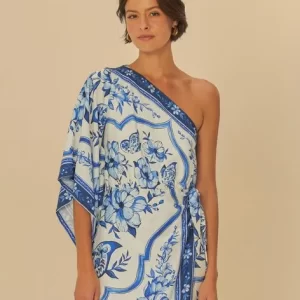 Vestido Ombro Só Estampado Jardim De Porcelana