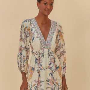 Vestido Curto Lenço Estampado Delicadeza Boho