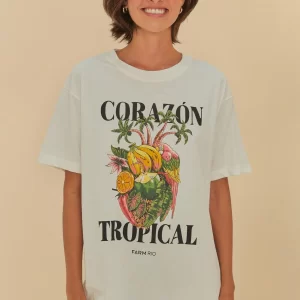 T-Shirt Média Estampada Corazon Tropical