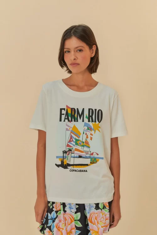 T-Shirt Fit Estampada Farm Rio Copacabana
