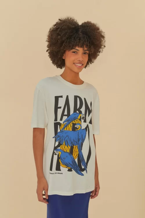 T-Shirt Média Estampada Farm Rio Arara Bananeira