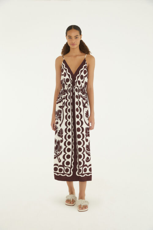 VESTIDO CROPPED FLORAL ARABESQUE