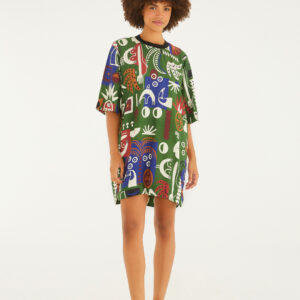 VESTIDO T SHIRT GRAFICO TROPI