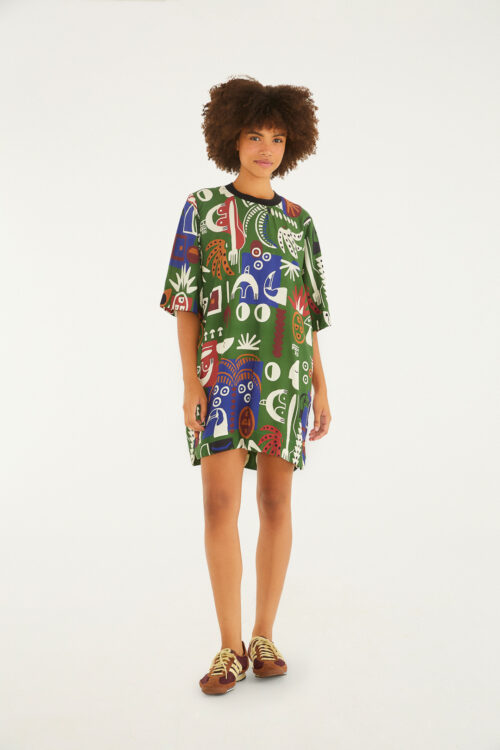 VESTIDO T SHIRT GRAFICO TROPI