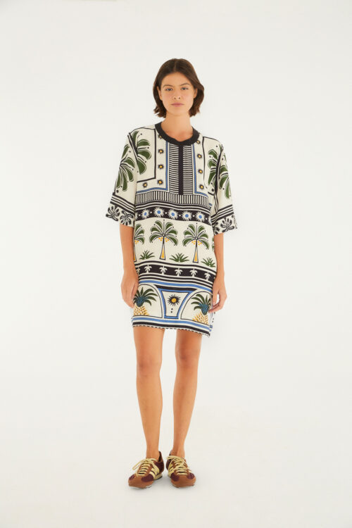 VESTIDO T SHIRT JARDIM TROPICAL