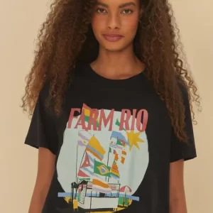 T-Shirt Fit Estampada Farm Rio Copacabana