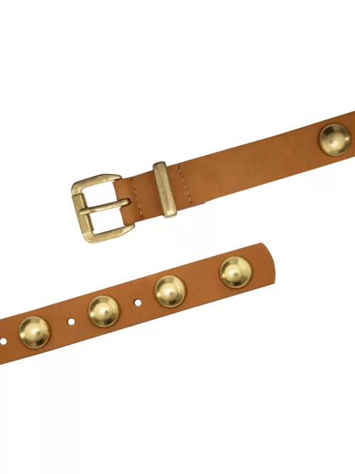 Cinto Feminino Couro Bolas Quadril - Marrom - Image 3