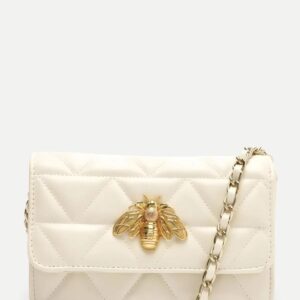 Bolsa Couro Abelha Branca - Pequena