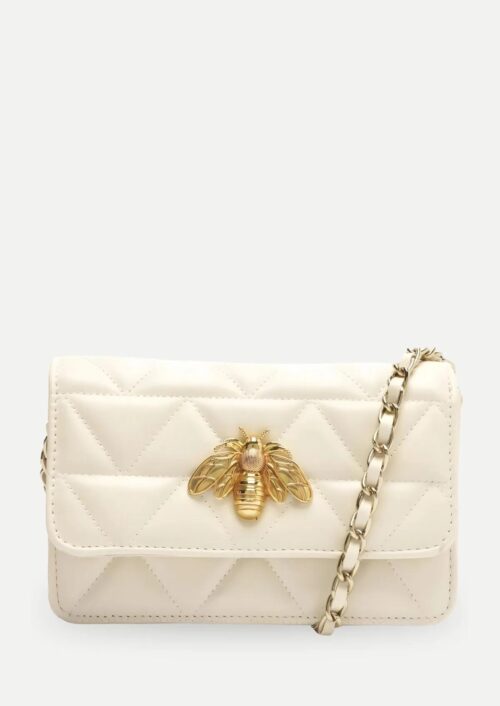 Bolsa Couro Abelha Branca - Pequena