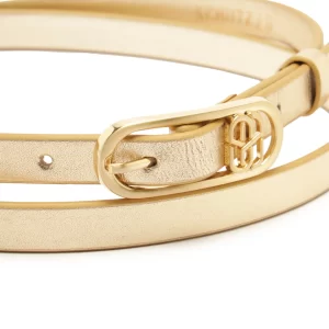 Cinto Feminino Metalizado Fino - Dourado Schutz