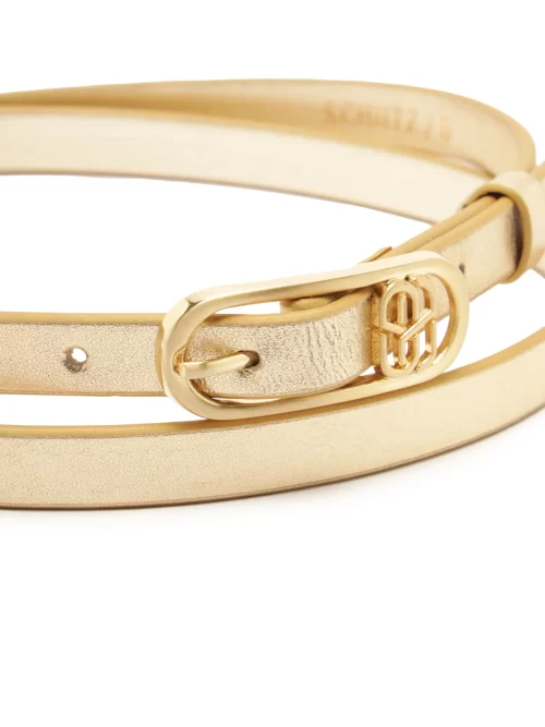 Cinto Feminino Metalizado Fino - Dourado Schutz