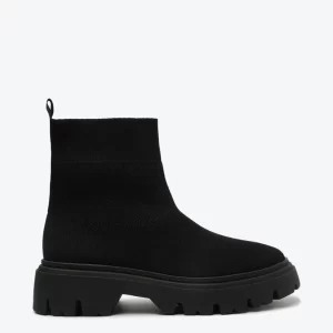 Bota Preta Anacapri Tratorada Cano Baixo Knit