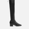 Bota Over The Knee Preta Bico Quadrado
