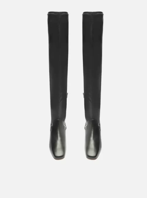 Bota Over The Knee Preta Bico Quadrado - Image 4