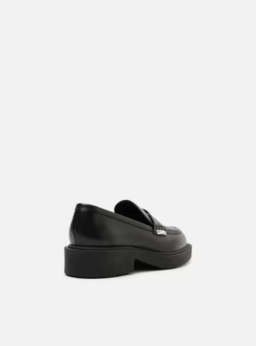 Mocassim Preto Couro Bloco Tira Detalhe - Image 4