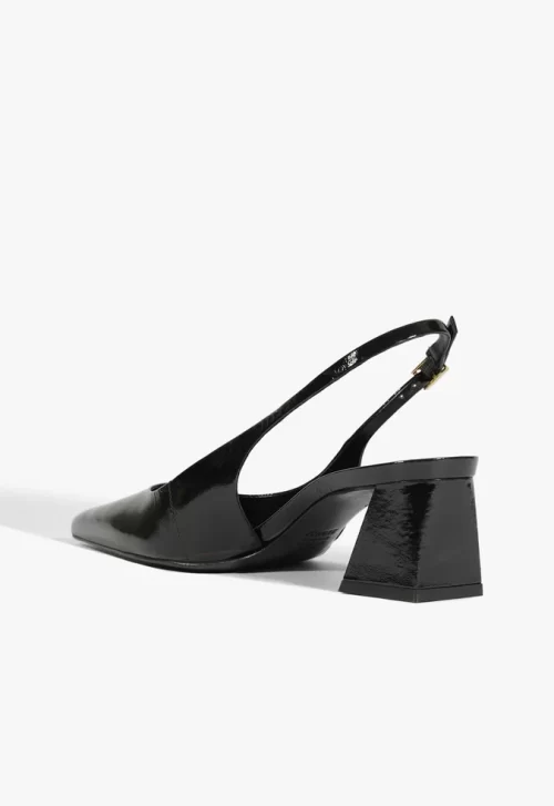 Scarpin Slingback Rhonda Mid Verniz Preto - Image 3