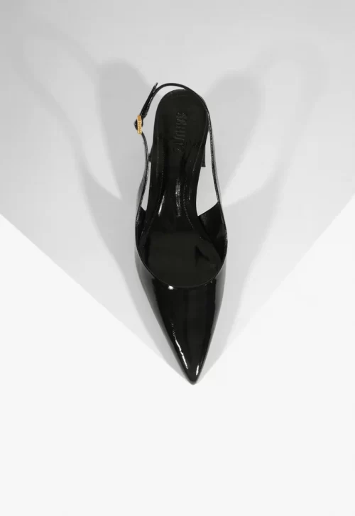 Scarpin Slingback Rhonda Mid Verniz Preto - Image 4