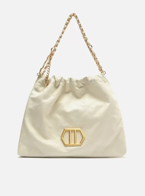 Bolsa Hobo Branca Couro Esther Grande
