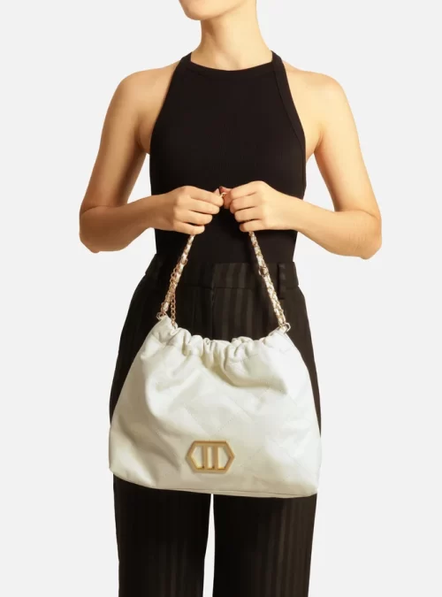 Bolsa Hobo Branca Couro Esther Grande - Image 2