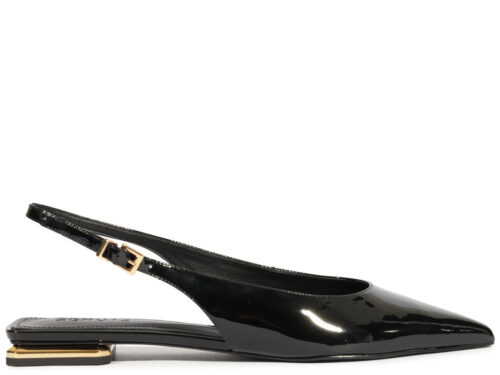 Slingback Fresh Boho Couro Preto