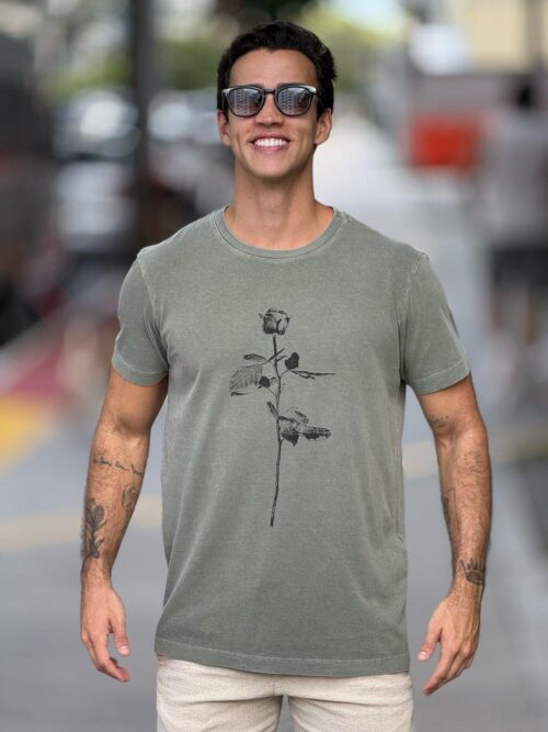 T Shirt Stone Rose - verde leaf - Image 2