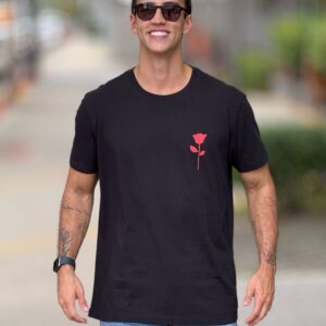 T Shirt Vintage Rose STC - preto