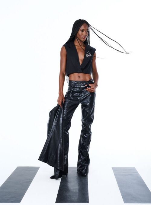 Calça Flare Couro Sintético