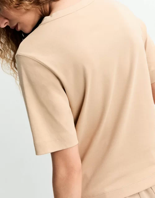 T-shirt pima decote v - khaki - Image 3
