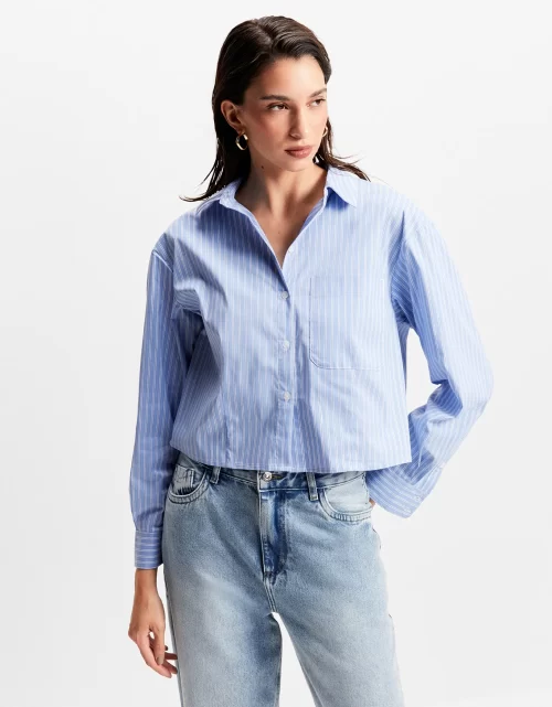 Camisa crooped listrada - Image 2