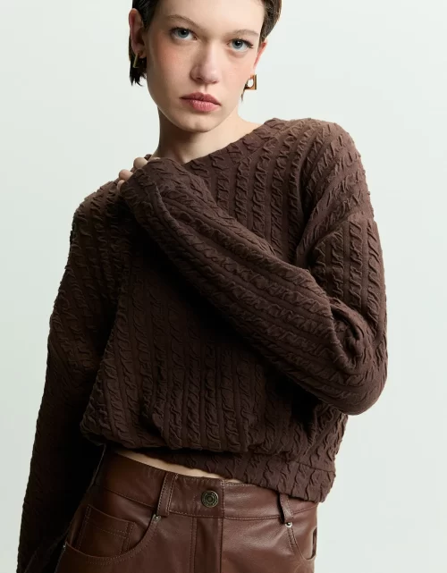 Blusa malha textura